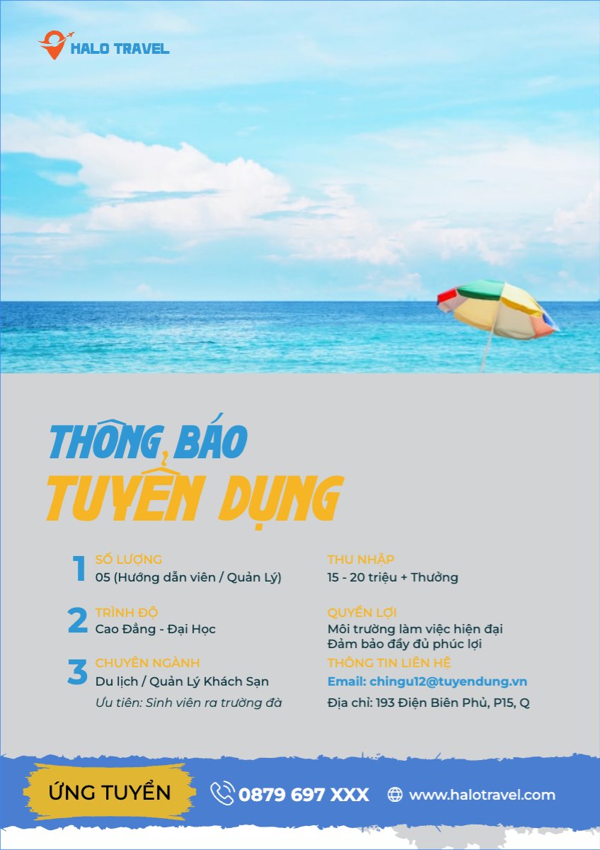 Mẫu Poster chuẩn Du lịch, travel, tourism, trải nghiệm, khám phá, tuyển dụng — LayerPic