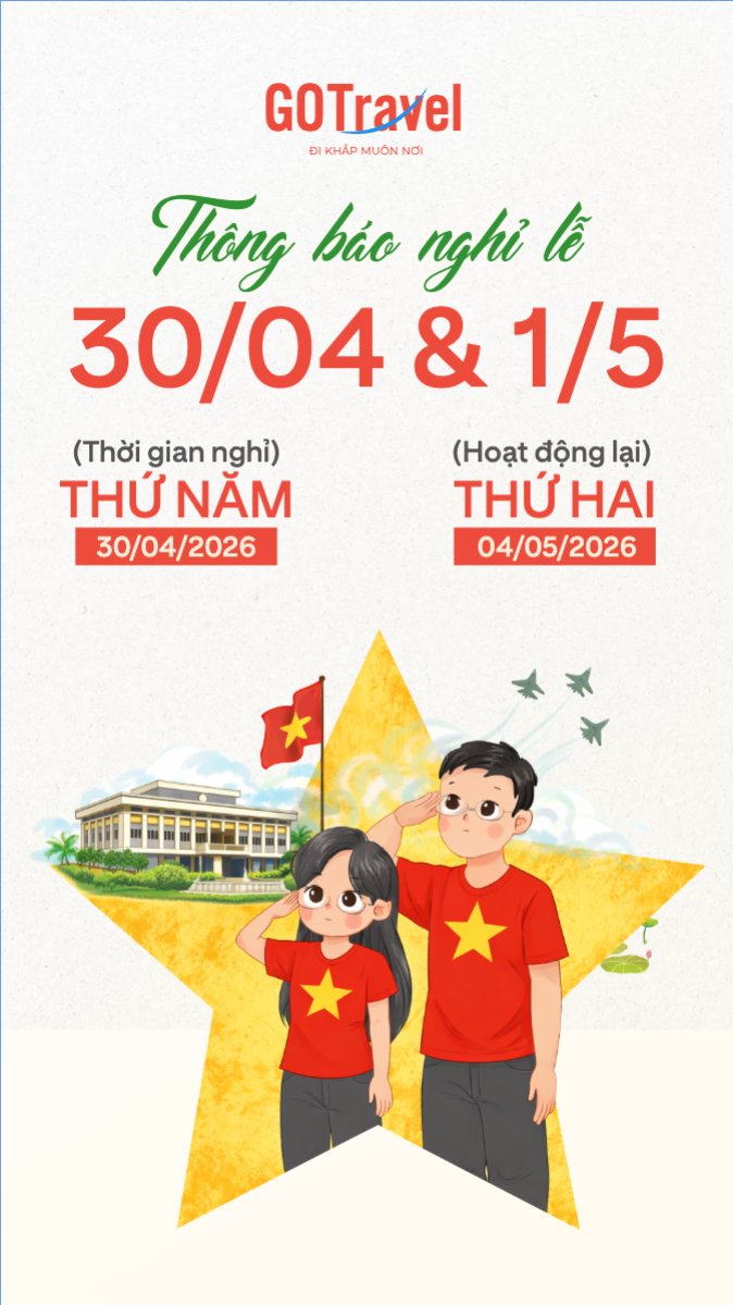 Mẫu Bài post MXH (9:16) Thông báo nghỉ lễ Giải phóng miền Nam 30/4 và Quốc tế Lao động 1/5 — LayerPic