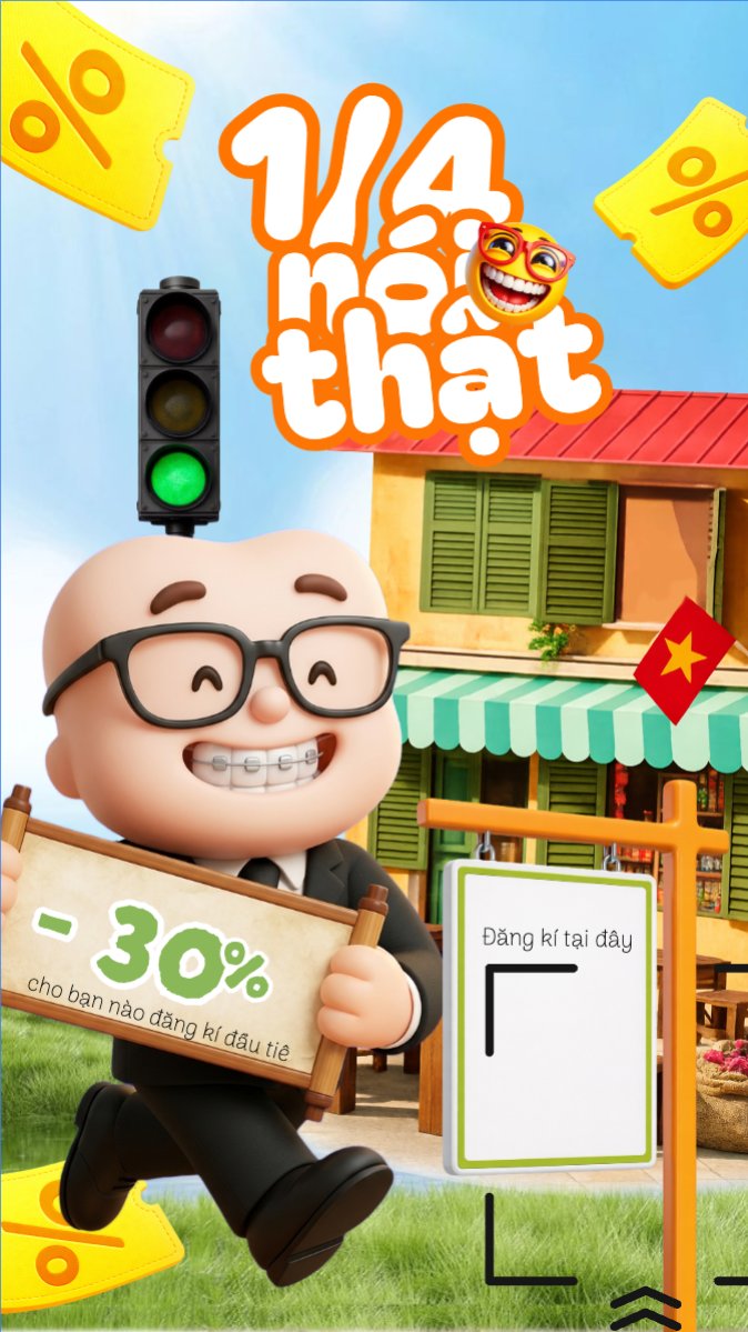 Mẫu Bài post MXH (9:16) 1/4 nói thật — LayerPic