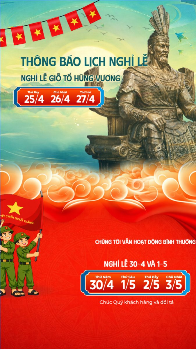Mẫu Bài post MXH (9:16) Lịch nghỉ lễ — LayerPic