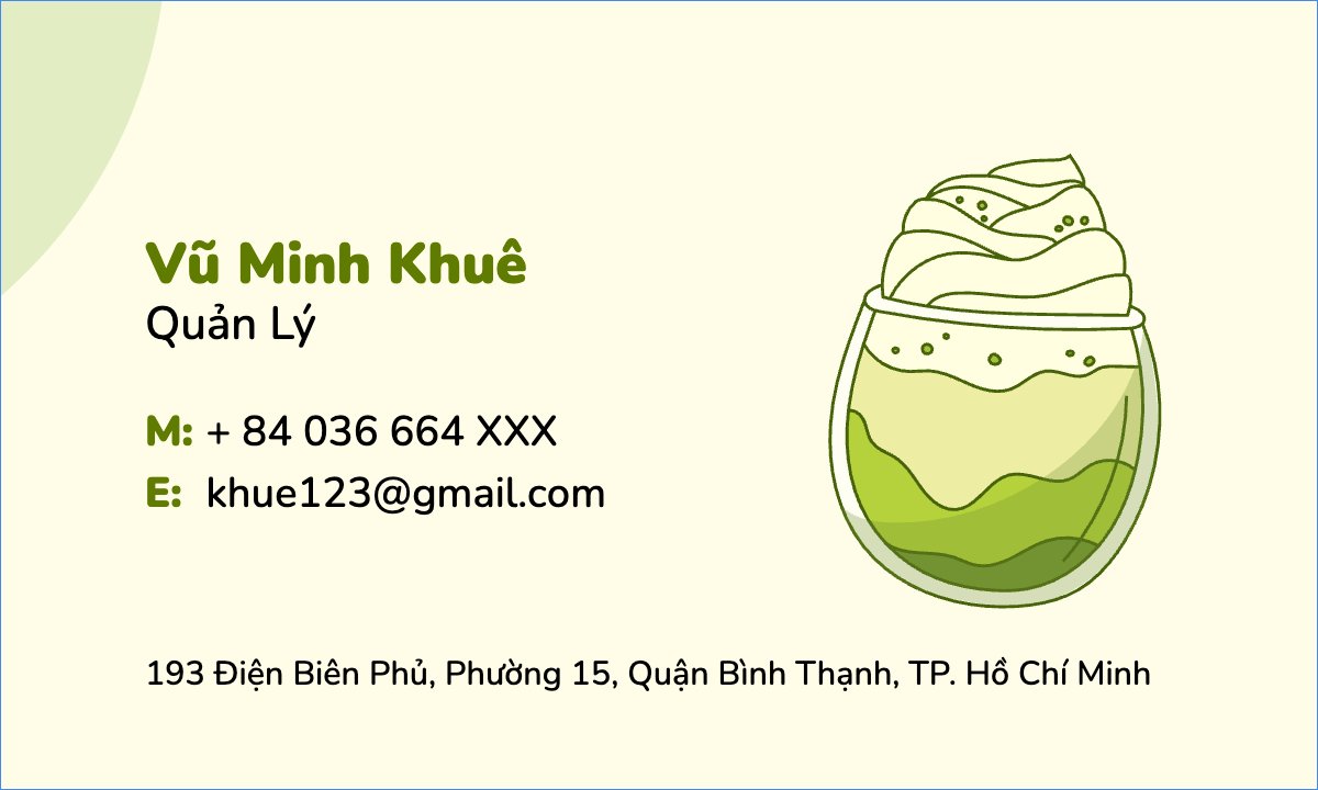 Mẫu Danh thiếp Nước uống, juice, giải khát, F&B, drink — LayerPic