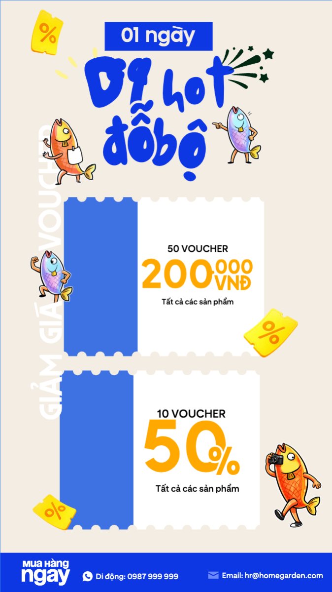 Mẫu Bài post MXH (9:16) Cá tháng tư giảm giá — LayerPic