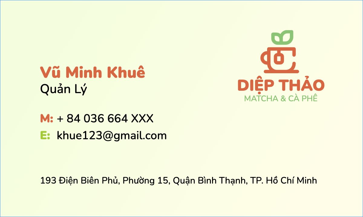 Mẫu Danh thiếp Nước uống, juice, giải khát, F&B, drink — LayerPic