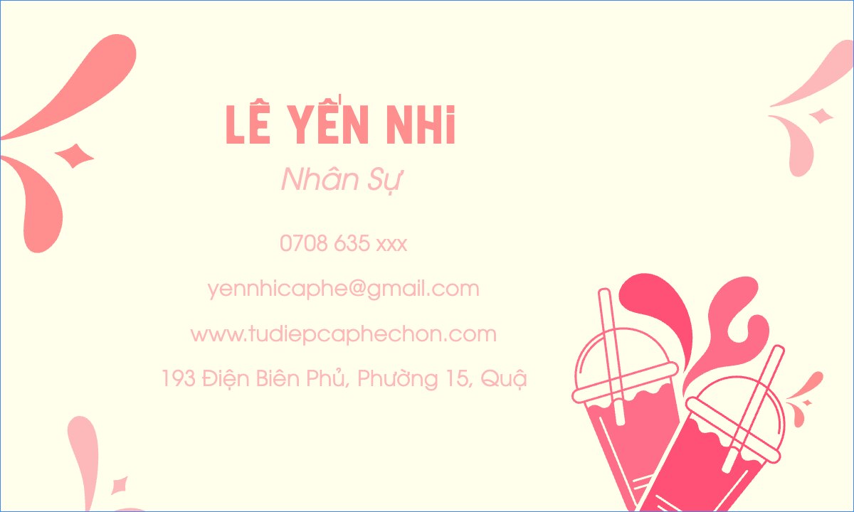 Mẫu Danh thiếp Nước uống, juice, giải khát, F&B, drink — LayerPic