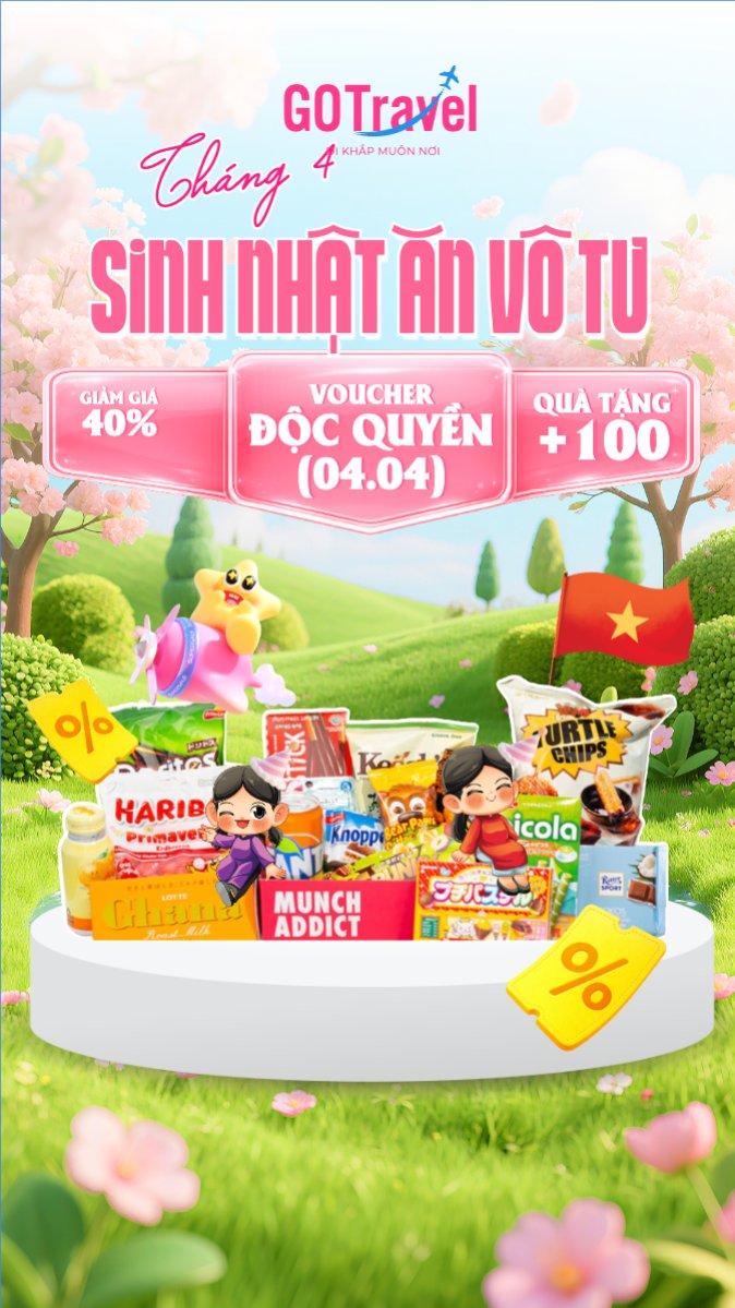 Mẫu Bài post MXH (9:16) Tháng 4 sinh nhật ăn vô tư — LayerPic