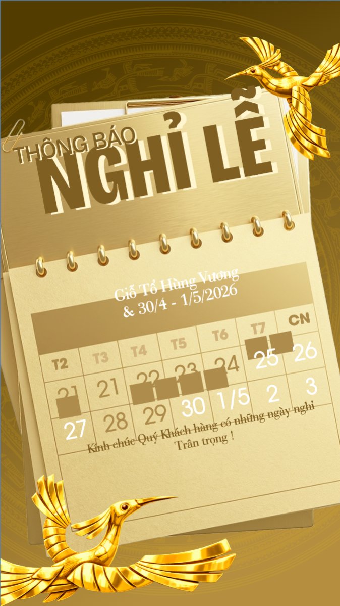 Mẫu Bài post MXH (9:16) Lịch nghỉ lễ Giỗ Tổ và 30/4-1/5 — LayerPic