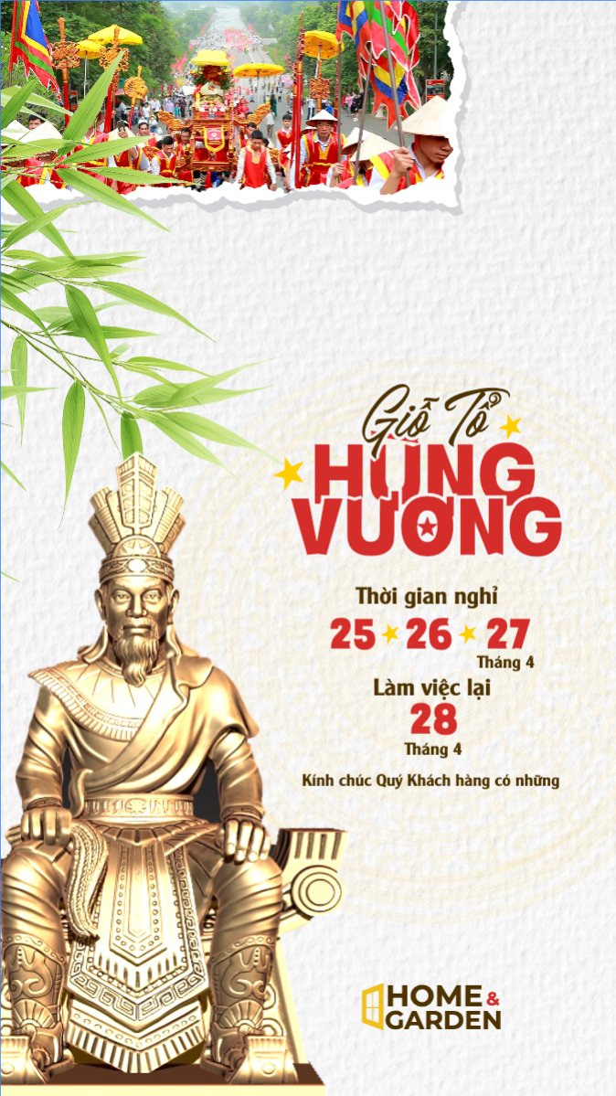 Mẫu Bài post MXH (9:16) Thông báo nghỉ lễ Giỗ tổ Hùng Vương 2026 — LayerPic