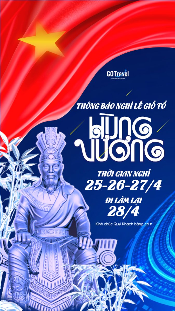Mẫu Bài post MXH (9:16) Thông báo nghỉ lễ Giỗ tổ Hùng Vương 2026 — LayerPic