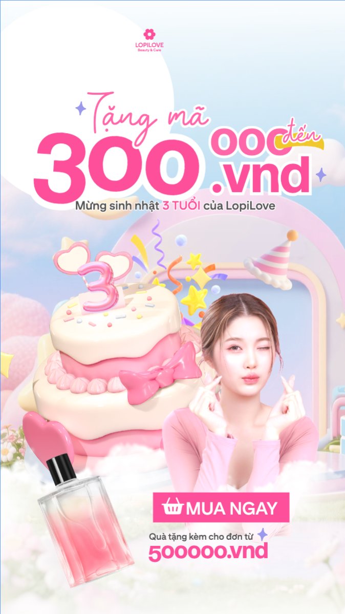 Mẫu Bài post MXH (9:16) Tặng mã đến 300000vnd mừng sinh nhật — LayerPic