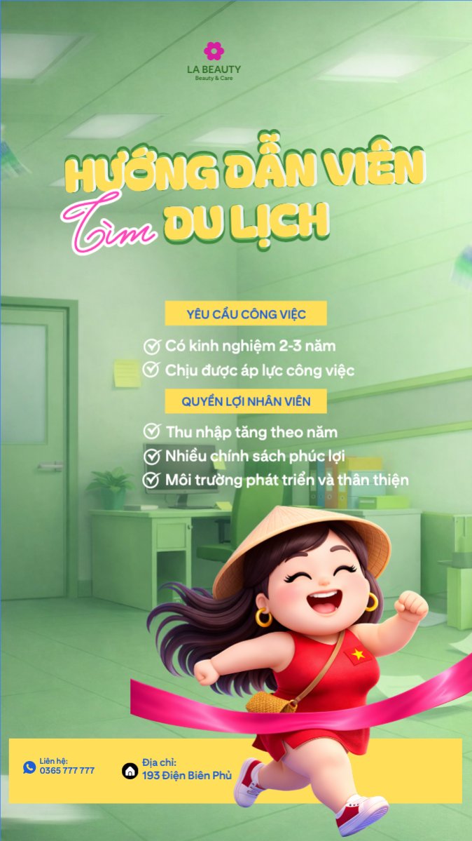 Mẫu Bài post MXH (9:16) Tìm hướng dẫn viên — LayerPic