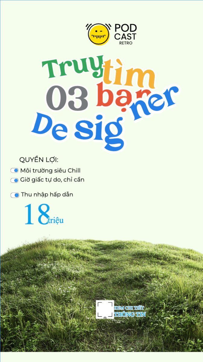 Mẫu Bài post MXH (9:16) Truy tìm 3 Designer — LayerPic