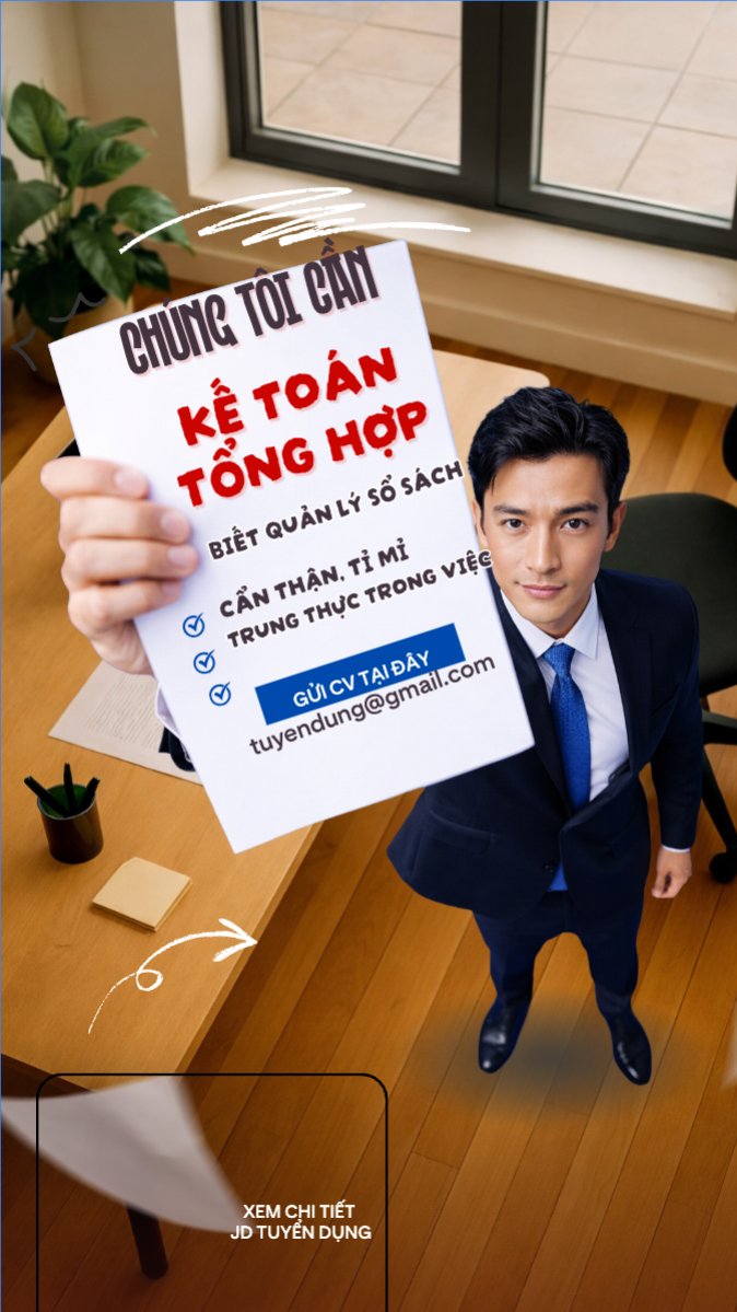 Mẫu Bài post MXH (9:16) Chúng tôi cần kế toán — LayerPic