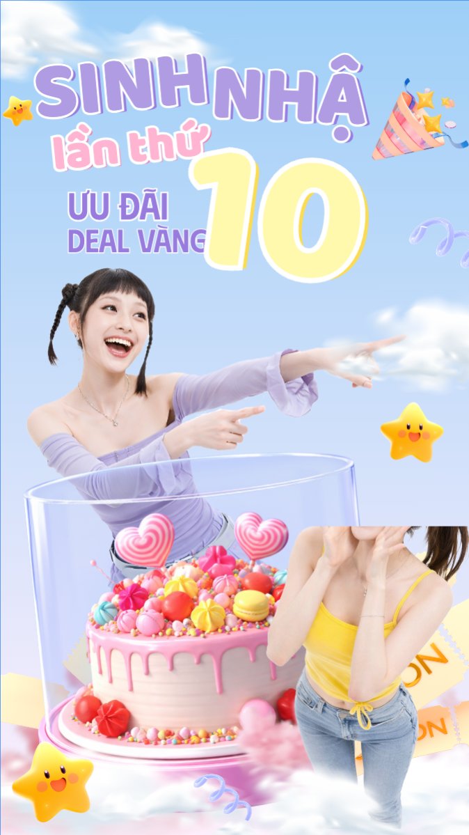 Mẫu Bài post MXH (9:16) Giảm giá sinh nhật — LayerPic