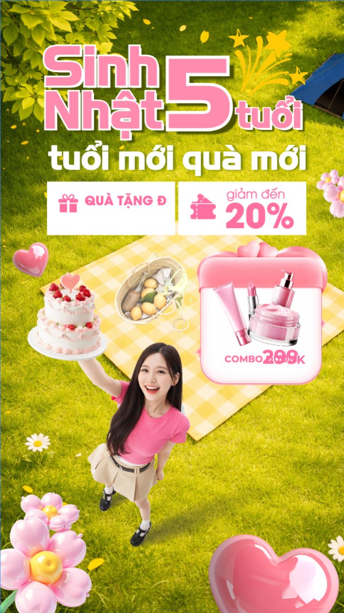 Mẫu Bài post MXH (9:16) Giảm giá sinh nhật — LayerPic