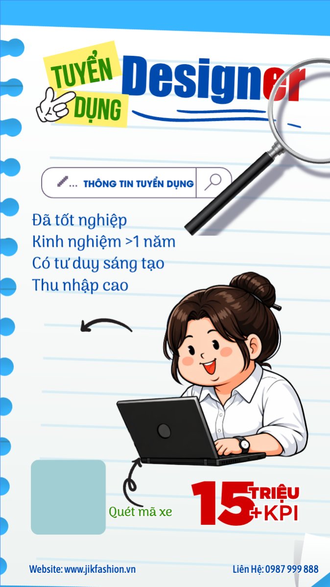 Mẫu Bài post MXH (9:16) Tuyển dụng designer — LayerPic