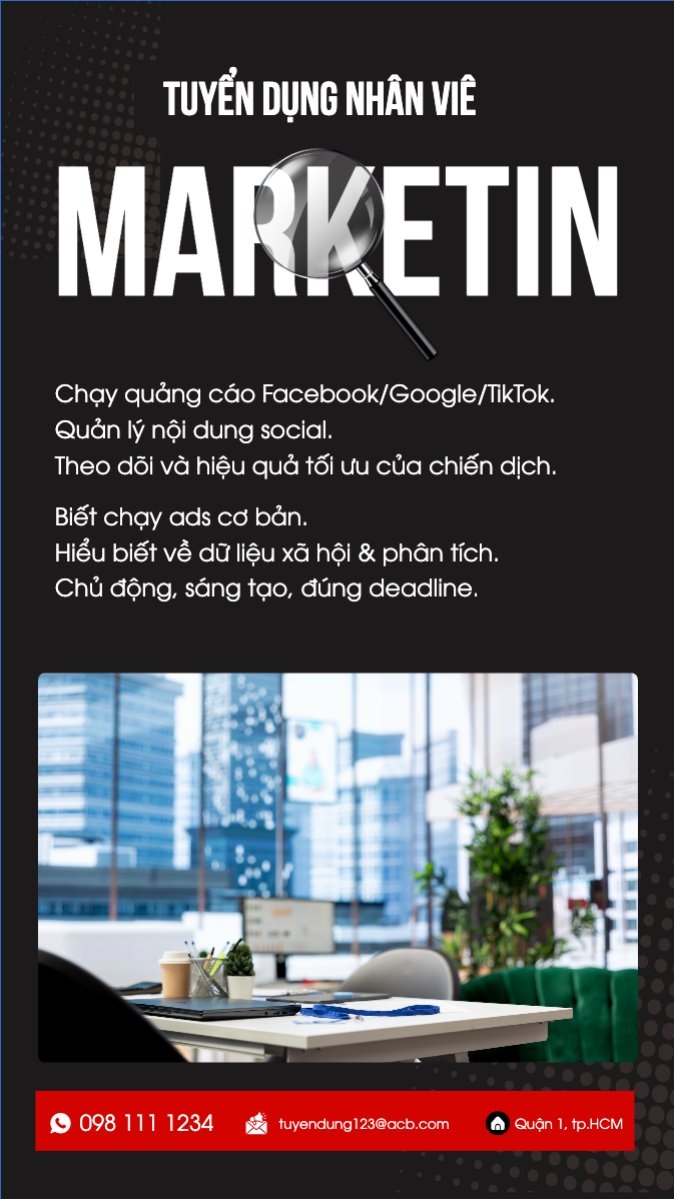 Mẫu Bài post MXH (9:16) Tuyển dụng nhân tài — LayerPic