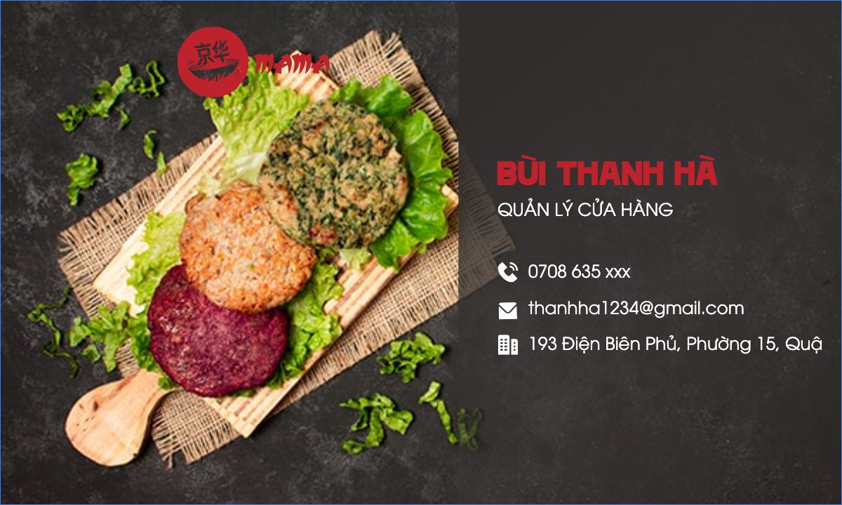 Mẫu Danh thiếp Đồ ăn, food, thực phẩm, ẩm thực, món ăn, F&B, thức ăn — LayerPic