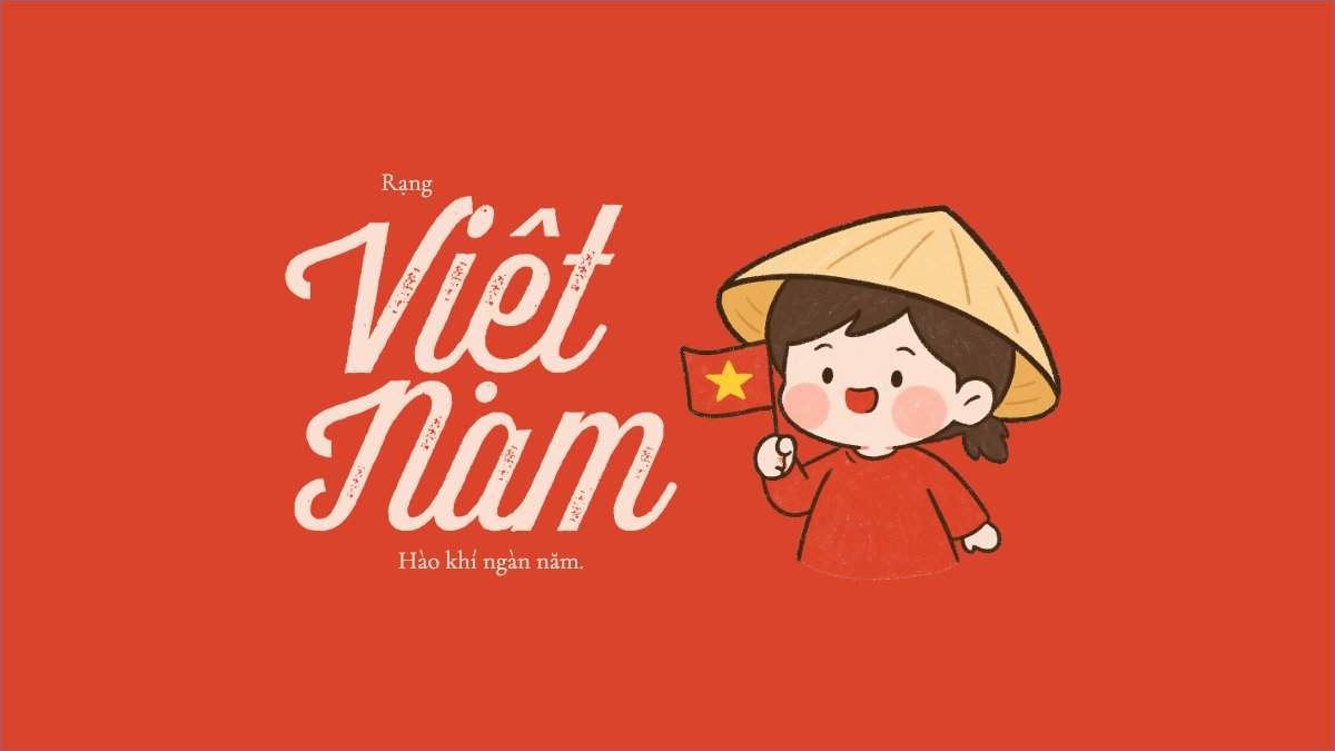 Mẫu Hình nền máy tính 2/9, Quốc Khánh, lễ hội, Việt Nam, sự kiện, dễ thương, cute, chibi, hoạt hình, cartoon — LayerPic