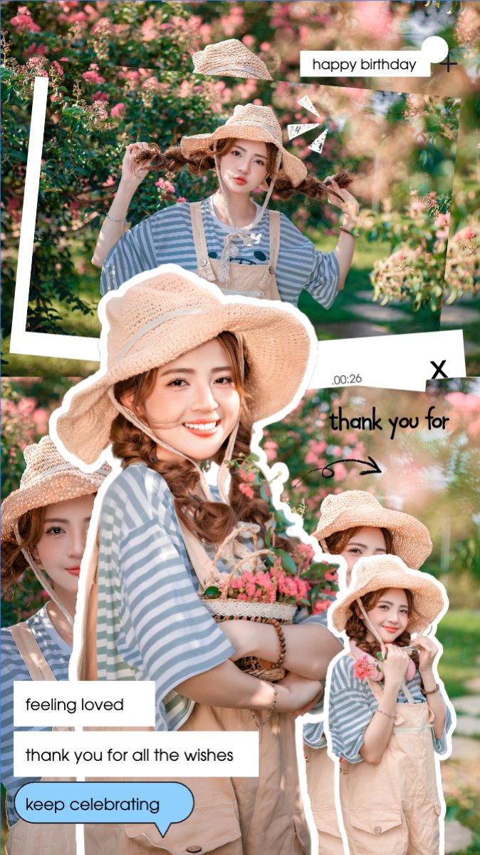 Mẫu Bài post MXH (9:16) Happy birthday — LayerPic