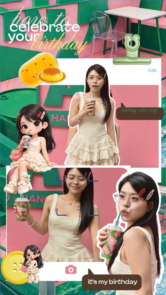 Mẫu Bài post MXH (9:16) Happy birthday — LayerPic