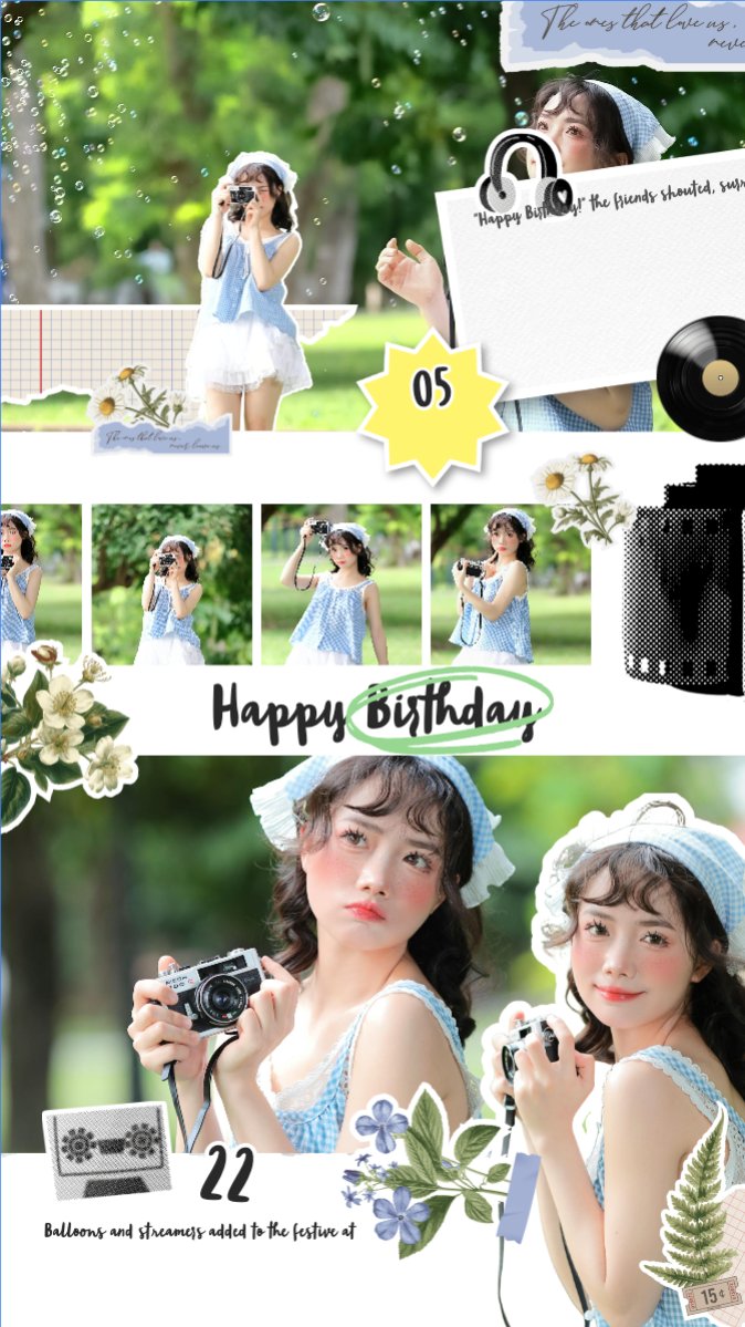 Mẫu Bài post MXH (9:16) Happy birthday — LayerPic