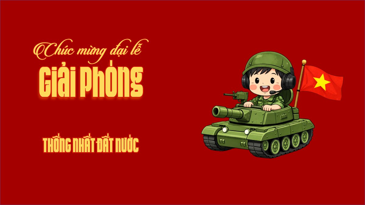 Mẫu Hình nền máy tính Mừng ngày Giải phóng miền Nam, thống nhất đất nước — LayerPic