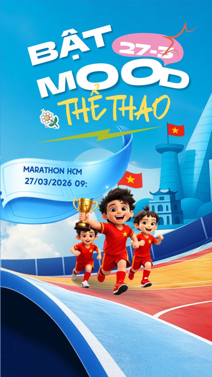 Mẫu Bài post MXH (9:16) Bật mood thể thao — LayerPic
