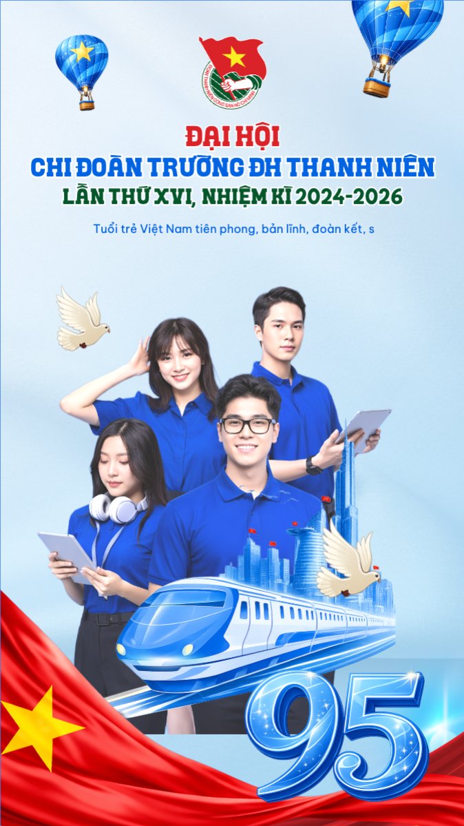 Mẫu Bài post MXH (9:16) Kỷ niệm 95 năm ngày thành lập Đoàn TNCS Hồ Chí Minh 26/3 — LayerPic