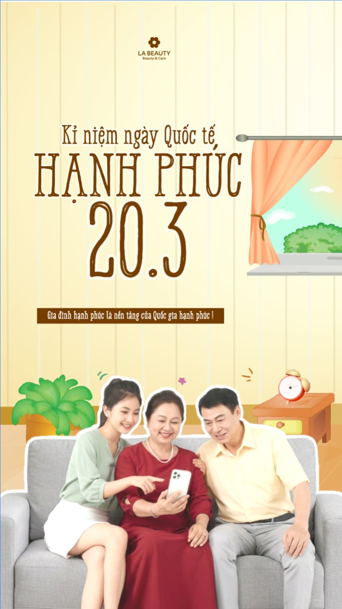 Mẫu Bài post MXH (9:16) Hưởng ứng ngày Quốc tế Hạnh Phúc 20/3 — LayerPic