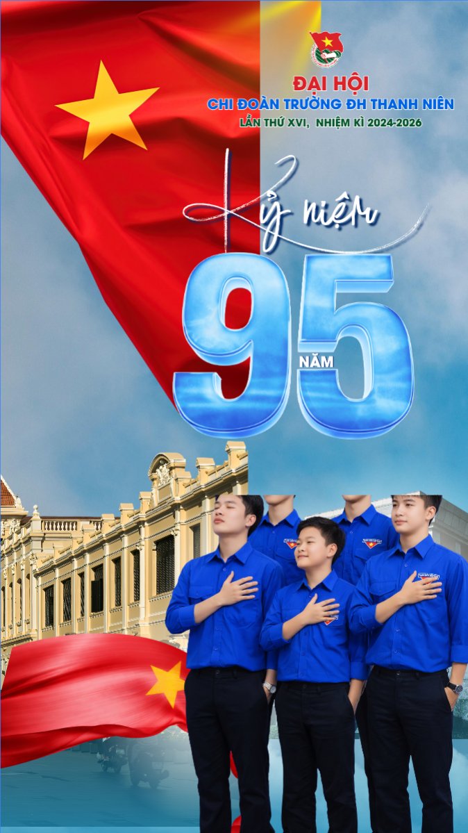Mẫu Bài post MXH (9:16) Ngày thành lập Đoàn TNCS Hồ Chí Minh 20/3 — LayerPic