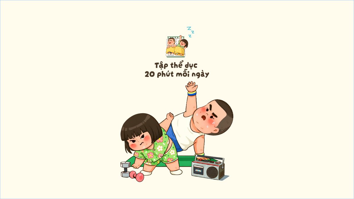 Mẫu Hình nền máy tính Tập thể dục 20 phút mỗi ngày — LayerPic