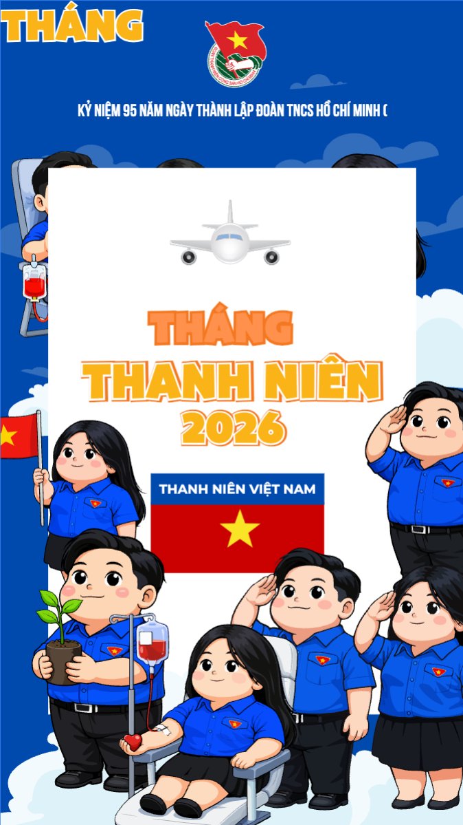 Mẫu Bài post MXH (9:16) Ngày thành lập Đoàn TNCS Hồ Chí Minh 20/3 — LayerPic