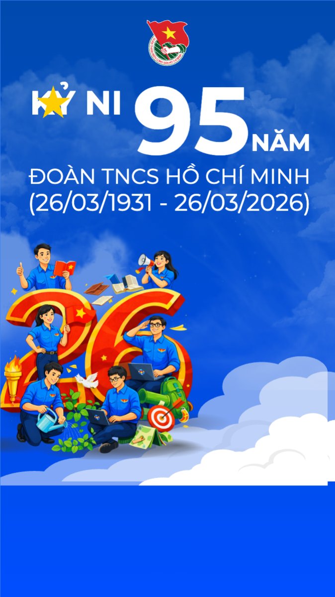 Mẫu Bài post MXH (9:16) Ngày thành lập Đoàn TNCS Hồ Chí Minh 20/3 — LayerPic