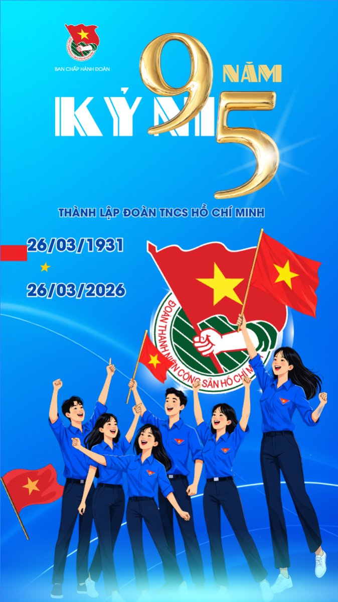 Mẫu Bài post MXH (9:16) Ngày thành lập Đoàn TNCS Hồ Chí Minh 20/3 — LayerPic