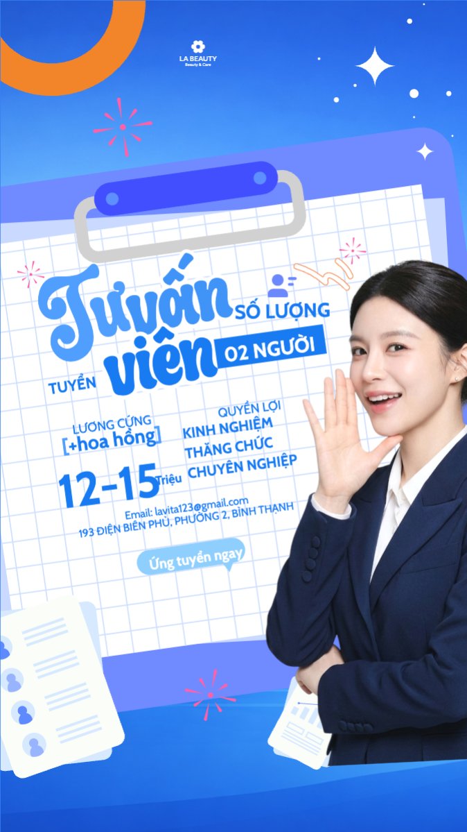 Mẫu Bài post MXH (9:16) Tuyển dụng tư vấn viên — LayerPic