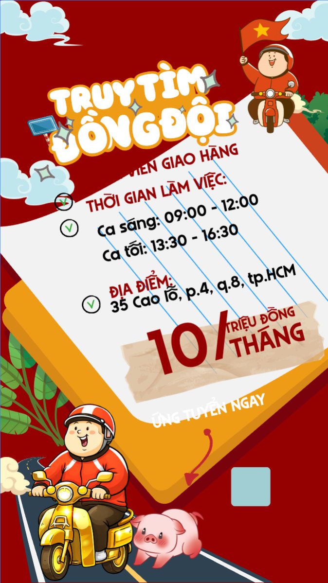 Mẫu Bài post MXH (9:16) Tuyển dụng giao hàng — LayerPic