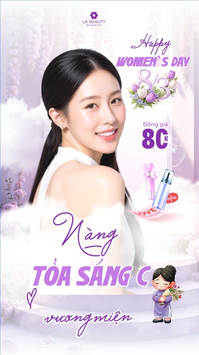 Mẫu Bài post MXH (9:16) Nàng tỏa sáng chẳng cần vương miện 8/3 — LayerPic