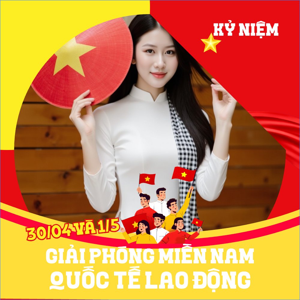 Mẫu Ảnh đại diện - Avatar Giải phóng miền Nam 30/4 và Quốc tế Lao động 1/5 — LayerPic