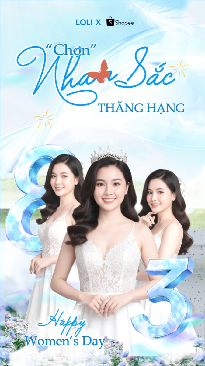Mẫu Bài post MXH (9:16) Chọn nhan sắc thăng hạng khí chất 8/3 — LayerPic