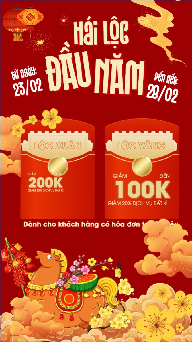 Mẫu Bài post MXH (9:16) Lì xì đầu năm — LayerPic