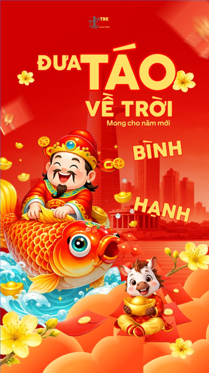 Mẫu Bài post MXH (9:16) Đưa ông Táo về trời — LayerPic