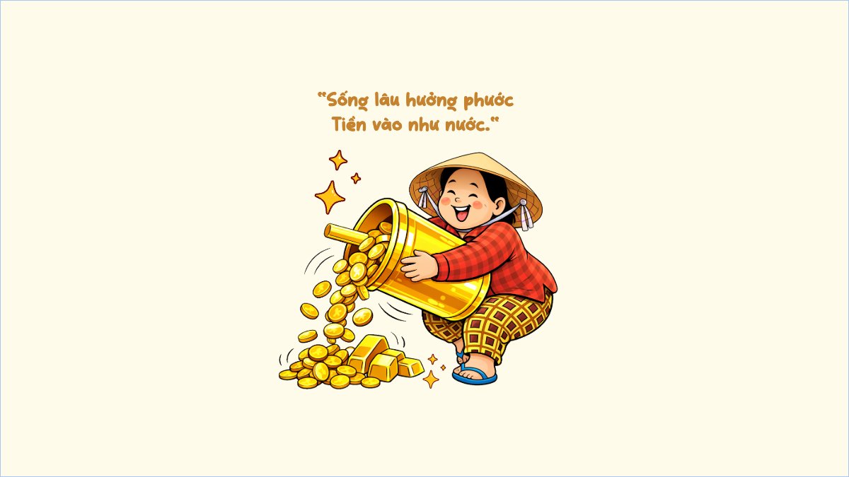 Sống lâu hưởng phước  Tiền vào như nước.