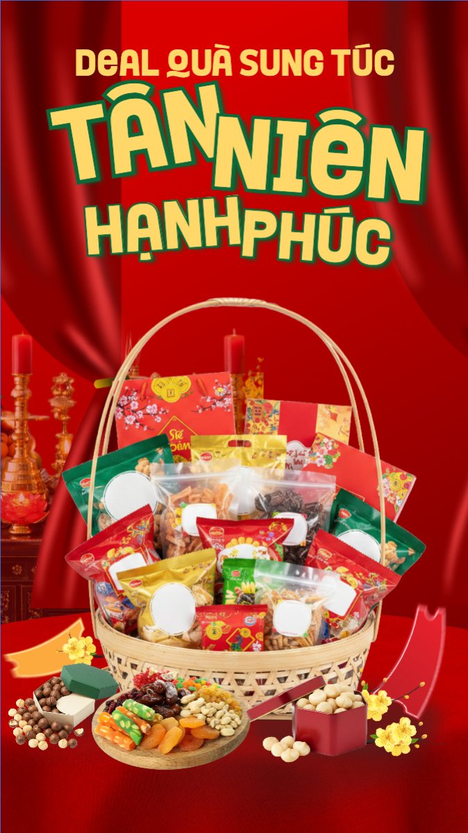 Mẫu Bài post MXH (9:16) Deal quà sung túc tân niên hạnh phúc — LayerPic