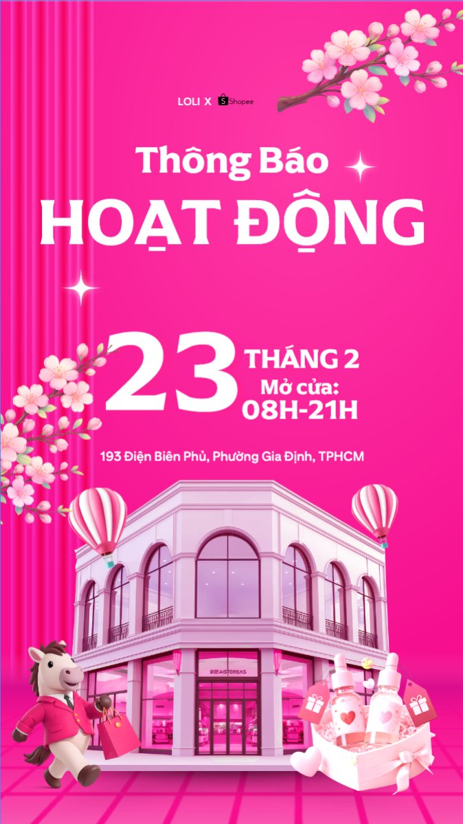 Mẫu Bài post MXH (9:16) Thông báo hoạt động trở lại — LayerPic