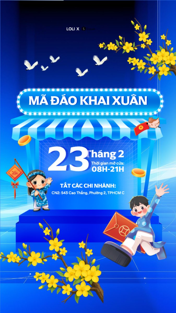 Mẫu Bài post MXH (9:16) Thông báo hoạt động trở lại — LayerPic