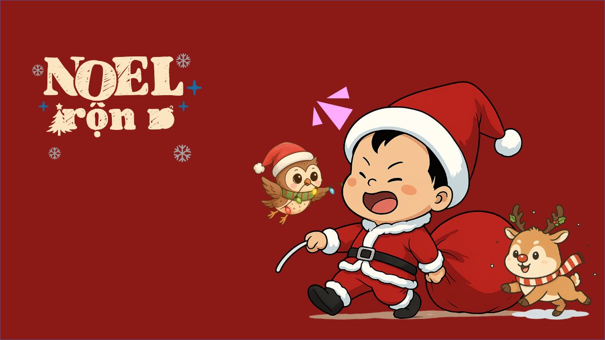 Mẫu Hình nền máy tính Noel rộn ràng — LayerPic
