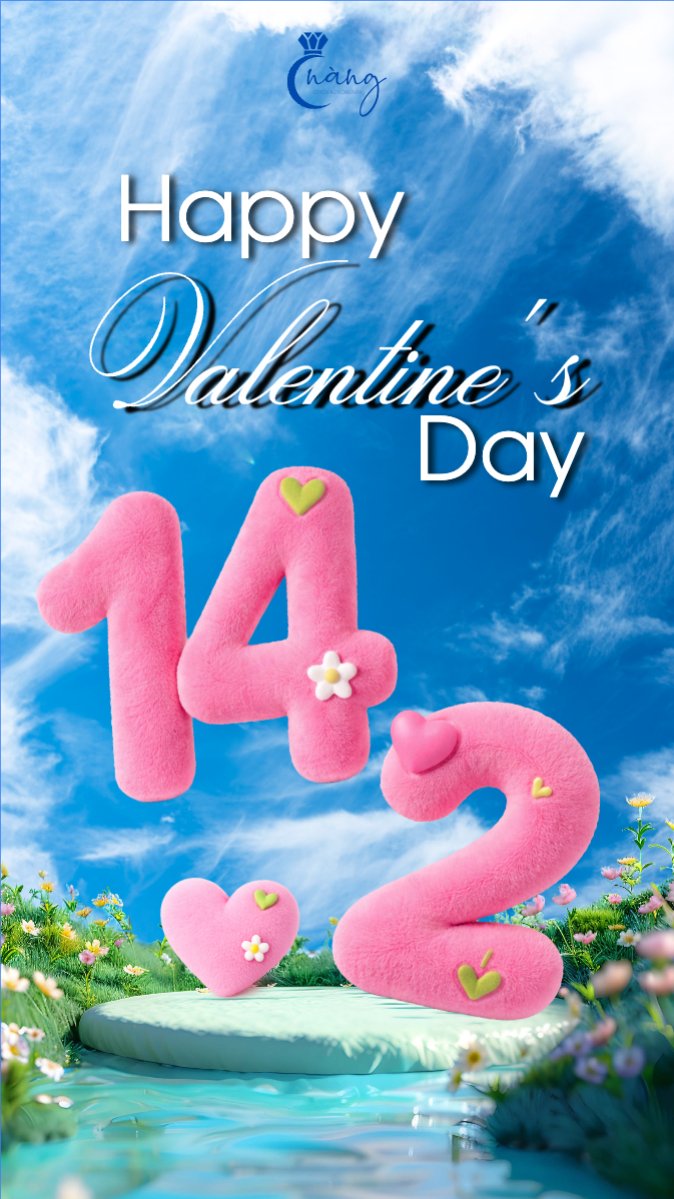 Mẫu Bài post MXH (9:16) Happy valentine's day — LayerPic