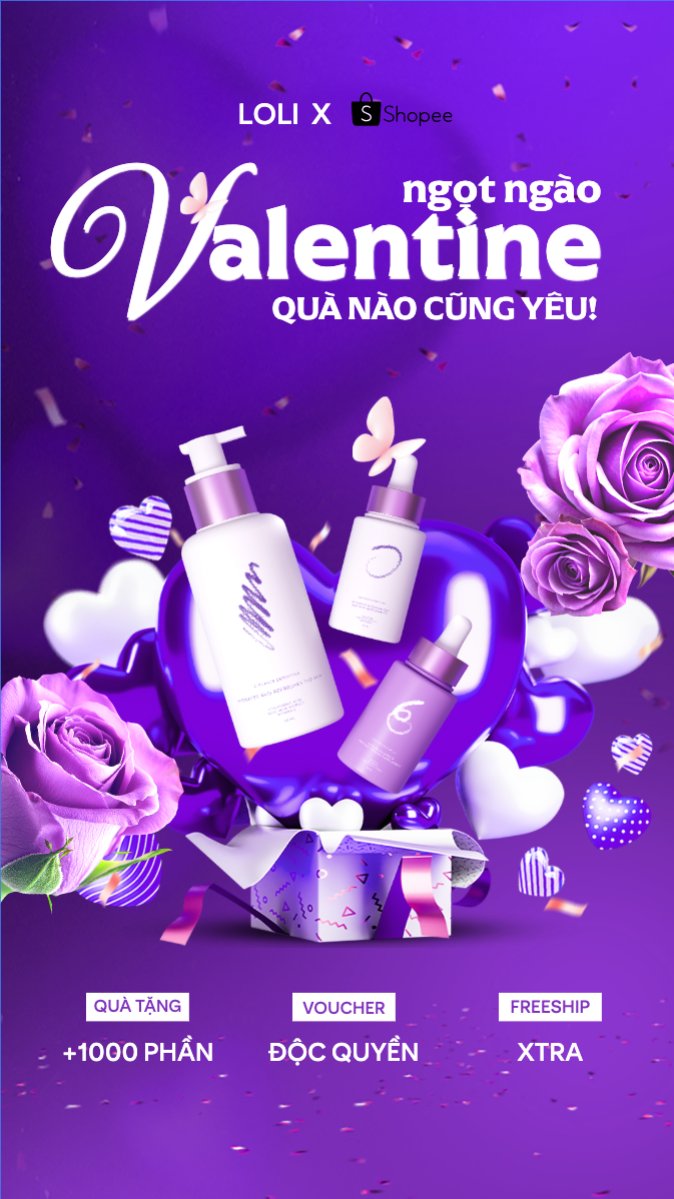 Mẫu Bài post MXH (9:16) Valentine ngọt ngào quà nào cũng yêu — LayerPic