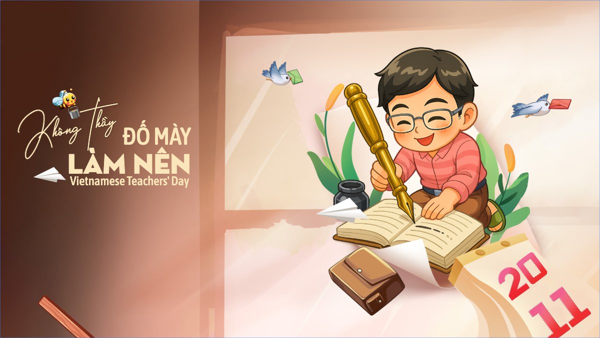 Mẫu Hình nền máy tính Không thầy đố mày làm nên — LayerPic