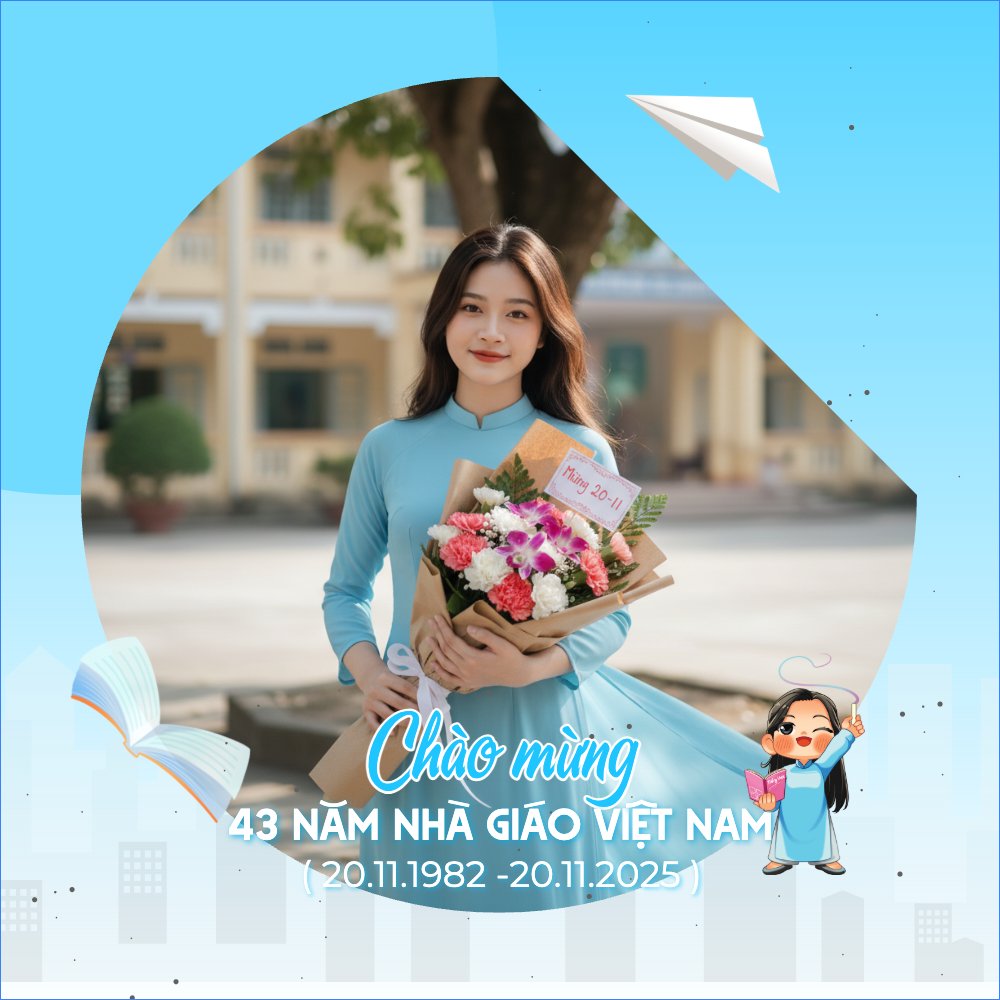 Mẫu Ảnh đại diện - Avatar Chào mừng 43 năm nhà giáo Việt Nam 20/11 — LayerPic